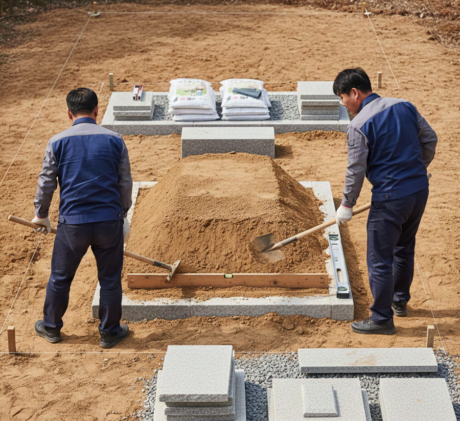 평장묘 시공